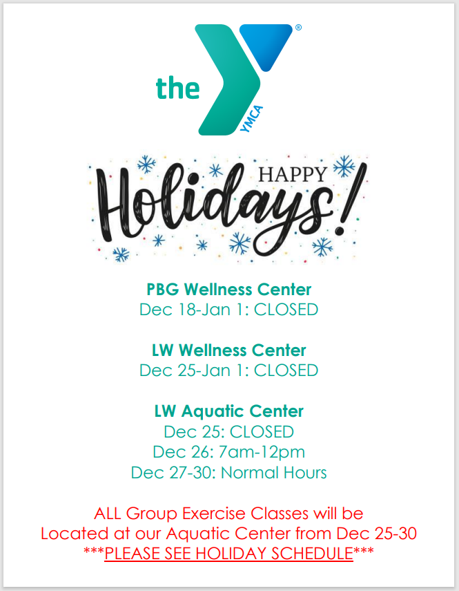Holiday Hours YMCA of the Palm Beaches